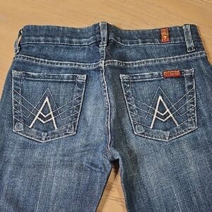 7 For All Mankind Blue Boot Cut Jeans